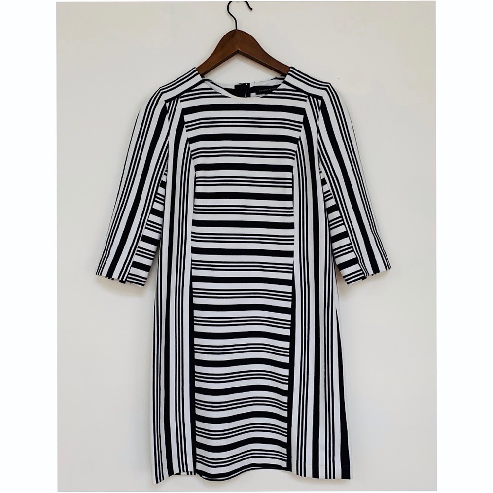 Banana Republic Striped Sheath Dress Navy/White